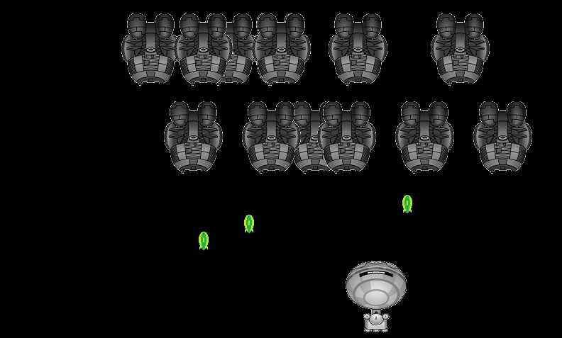 Gameplay where the player fires at alot of enemy ships.